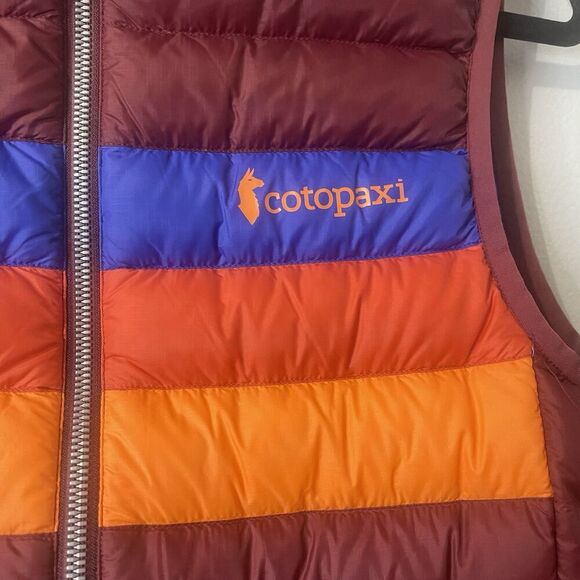COTOPAXI Fuego Down Vest Men’s XS Burgundy Stripes NEW Retro Outdoors Hiking - Picture 3 of 13